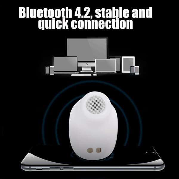 Nye Mini Earbuds Usynlige Trådløse Bluetooth Earphone Headset med Laderboks (Hvit)