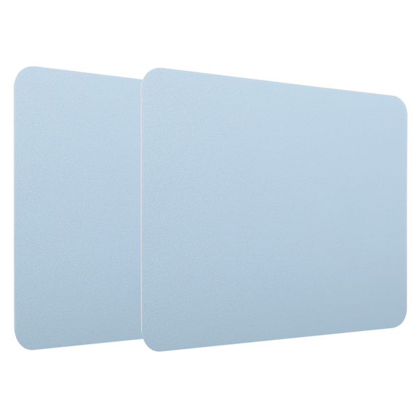 2 st musmatta 2-sidig PVC-läder vattentät skrivbordsmatta kontor hem musskydd 27x21cm (blå silver)