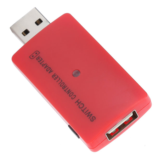 Bærbar USB trådløs Bluetooth-controlleradapter håndkonverter til PS4 Switch-spilkonsolrød