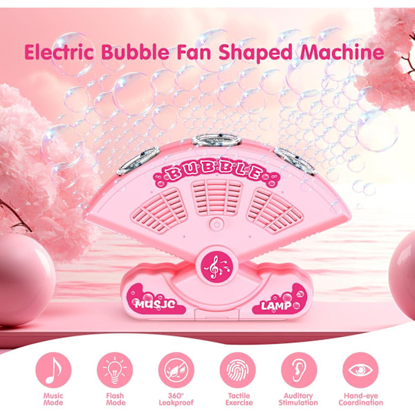 Bubbelmaskin - Automatisk fläktformad bubbelblåsmaskin - 10 000 bubblor per minut, bubbelmaskin för barn, portabla bubbelmaskinsleksaker blue