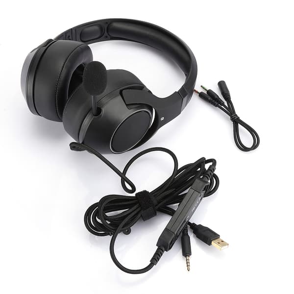 Headset til hovedmontering med lysende RGB-gamingheadset med mikrofon til PS4