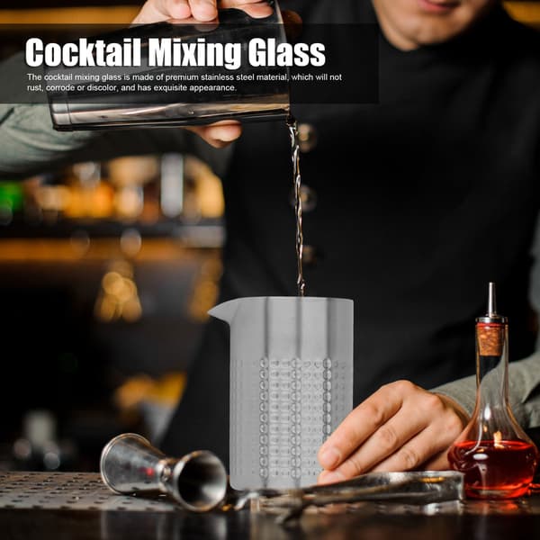Cocktail-mikserglas i rustfrit stål, dobbeltvægget, frostet, til bartender