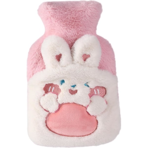 Refillable Hot Water Bag Plush Hot Water Bag Cloth Cover Girl Rubber Pink Detachable Hot Water Bag