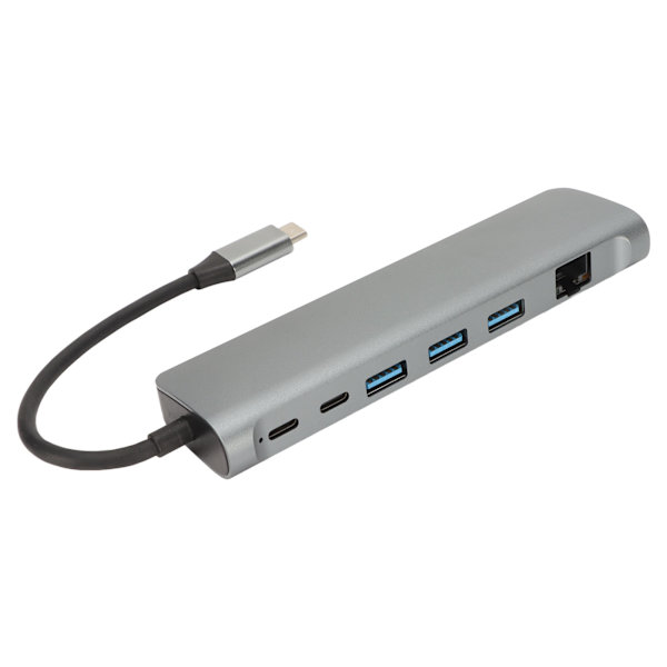 9 i 1 USB C Hub USB C till 3xUSB3.0 HD 4K Gigabit RJ45 USB C Laptop Dockningsstation