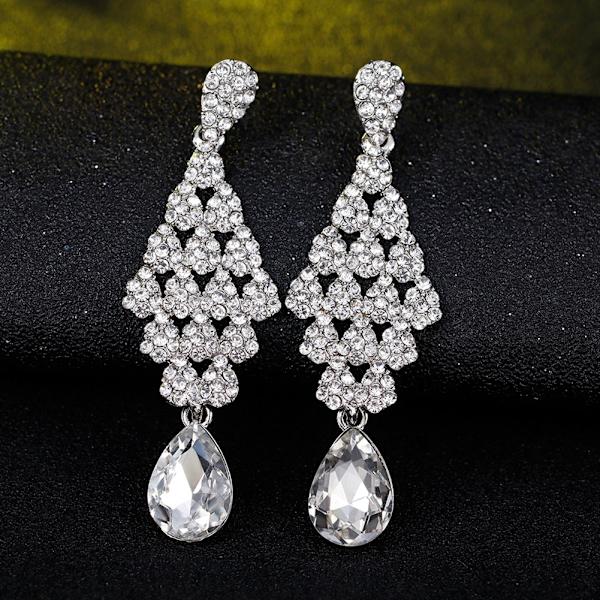 BA098-A 1 par fasjonable lange anheng rhinestone dekorasjon øredobber kvinner smykker gave