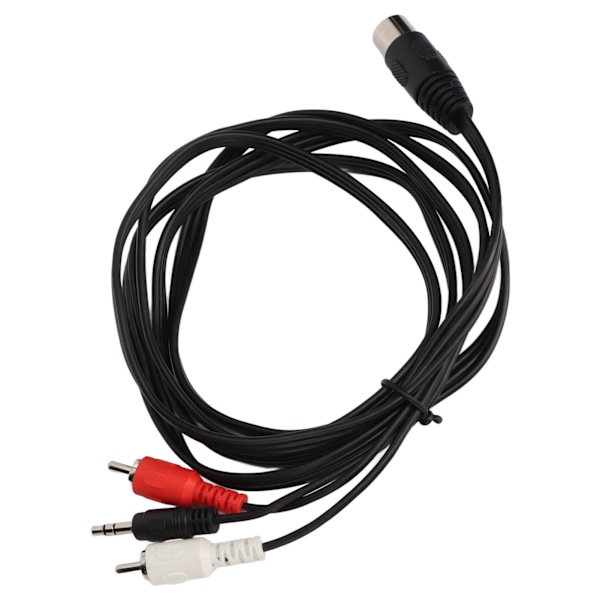 DIN 5-polet til DC 3,5 mm og 2 RCA-kabel Universal DIN 5-polet han til DC 3,5 mm og 2 RCA han lydadapterkabel