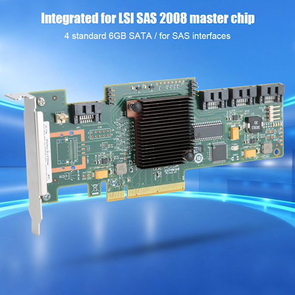 Dual Mode SATA til SAS 4-Port Disk Short Bezel Array Card LSi 9212-4i 6GB til Windows 10 / 8 / 7IT Mode