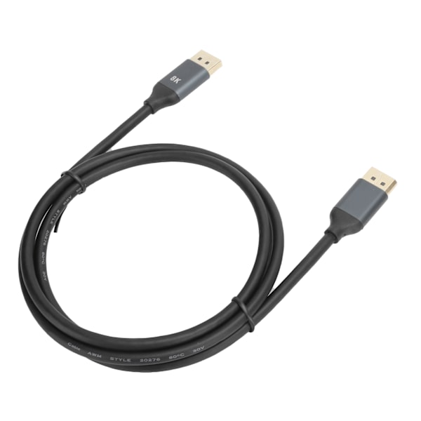 DP til DP-kabel Sort ABS 8k 60hz 4k 120hz til video-pc-laptop-tv-skærmkonverter 1,5 meter