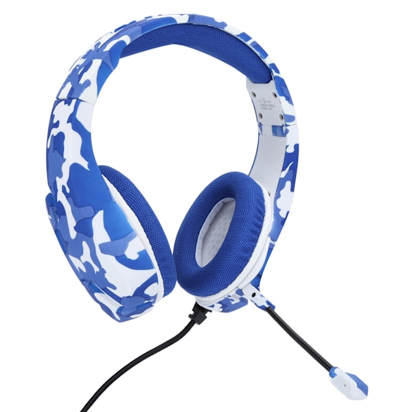 Camouflage Headset J10 OverEar Hovedtelefon Gaming Øretelefon Ørestykke med MIC(Blå )