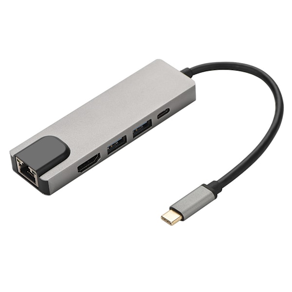Type-C Hub Type-C til HDMI / 2 * USB3.0 / Gigabit Ethernet / PD Dokkingstasjon