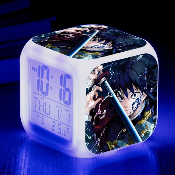 Wekity Anime Väckarklocka One Piece LED Square Clock Digital väckarklocka med tid, temperatur, alarm, datum