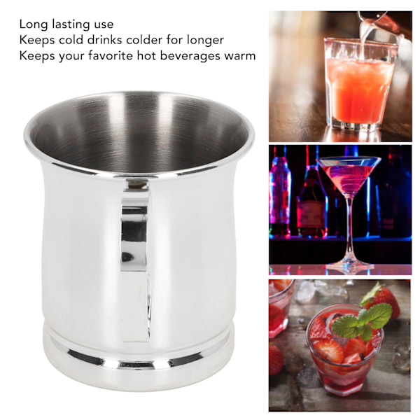 400 ml rustfrit rustfrit cocktailkrus i rustfrit stål til barudstyr til hjemmet, kontoret og skolen Classic Silver