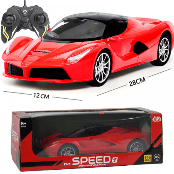 red fala remote control car   Children's remote control sports car simulation car model toy 1:16 boy toy car remote control car 3-6 birthday gift