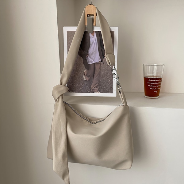 Kvinners Skulder Bag Stor Kapasitet Casual Lazy Style Messenger Bag for Skole Arbeid Gratis Størrelse Beige
