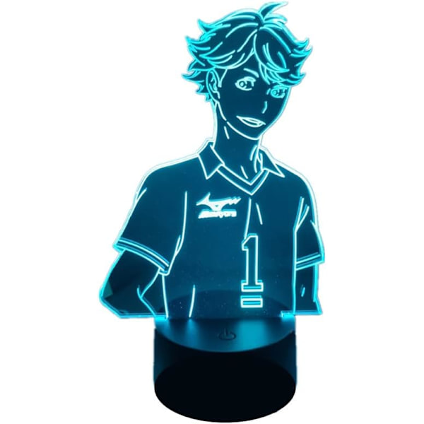 Anime Oikawa Tooru Lampe 3D LED Illusion Akryl Natlampe USB 7 Farve Touch/Fjernbetjening 16 Farveændringer Børn Baby Soveværelse Dekoration Belysning
