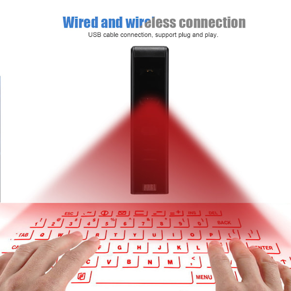 KB320 Virtuelt Laser Tastatur Bluetooth Multi-Point Genkendelse Projektion Tastatur