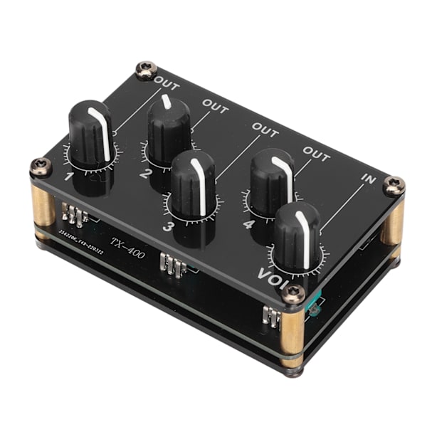 Mini Stereo 4-kanals linjemixer med lav støj Professionel 4-kanals passiv mixer til blanding af instrument CD-afspiller