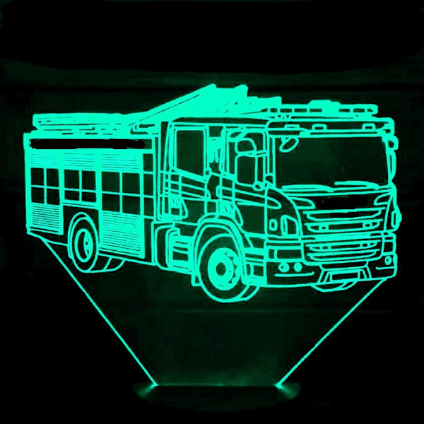 3D Brandbil Nattlampa Bordsskiva Optisk Illusion Lampor 7 Färgväxlande Ljus LED Bordlampa Jul Hem Kärlek Födelsedag Barnpresent