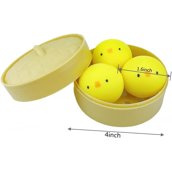 Udpak Steamed Stuffed Bun Squeeze Toy, Sensoriske Legetøj, Kunstig Rebound Bun Toy med En Mini Steamer, Langsomt Stigende Simulering Dekompression Legetøj