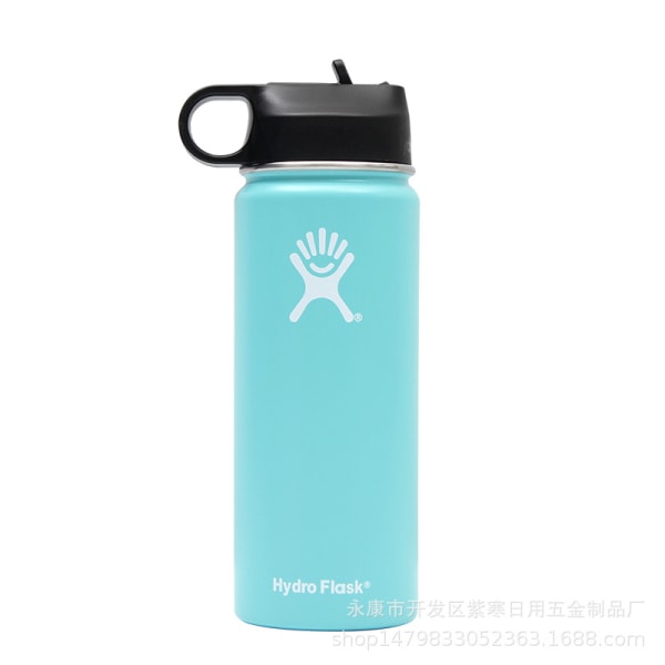 32oz Insulated Water Bottle with Straw, Spout, and Stainless Steel Screw Top Lids，Stainless  vacuum Portable outdoor sports water cup （Sky blue）