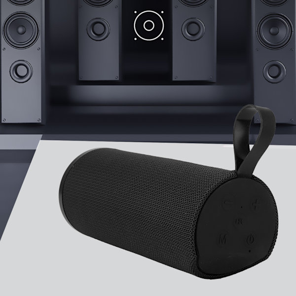 Kannettava ulkoilma pistoketyyppinen Bluetooth-kaiutin monitoiminen langaton kaiutin (musta)
