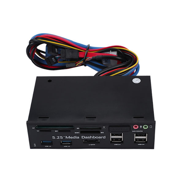 5,25\" Front Multifunktionspanel USB3.0 Hub Media Dashboard PC Intern Kortläsare