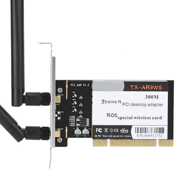 Trådløst netværkskort AR9220 300M PCI Desktop Computer Dual Band 2.4/5GHz WiFi-adapter