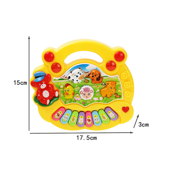 Pianonäppäimistölelu lapsille varhaiskasvatukseen Elektroninen piano Vauvan musiikkinäppäimistö Piano Eläinmaatila Musiikkipiano Lelut Yellow