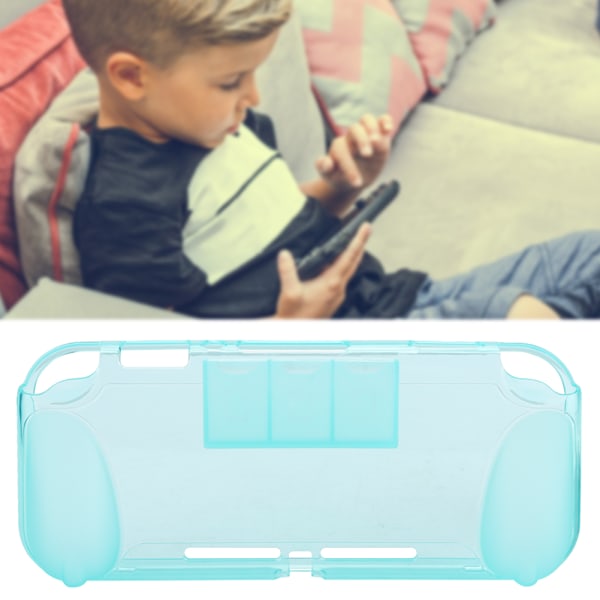 Mjukt TPU-skyddsfodral för spelkonsol med förvaringstillbehör för Switch Lite-värd med greppspår, grönt
