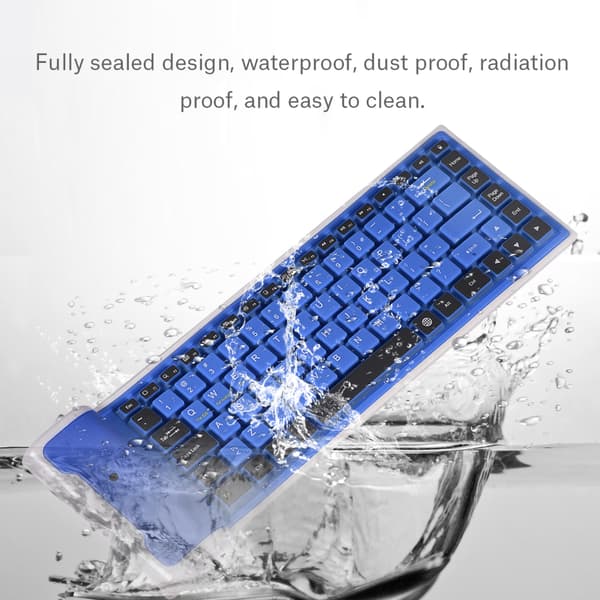 Bärbar Vattentät Mini Trådlöst Bluetooth-Tangentbord Fällbart för Laptop/PC/Telefon (Blå)