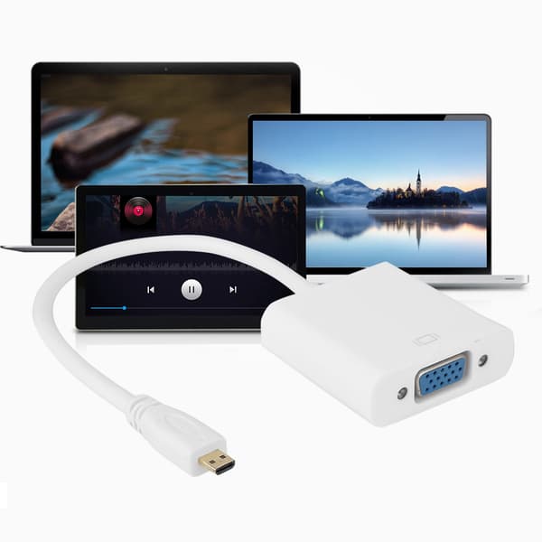 HDMI til VGA  HDMI Konverter Adapter Kabel Til Computer/DVD/Digital Set-Top Box(Hvid)