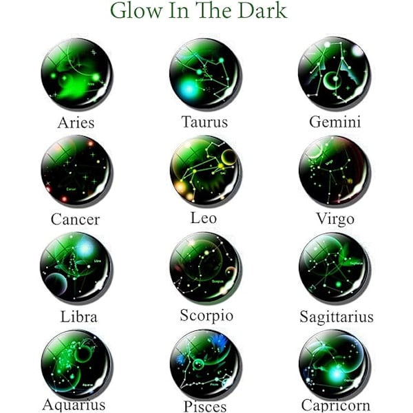 Zodiac 12 Constellation Glow In The Dark Kreativ Galaxy nøglering Sagittarius-1