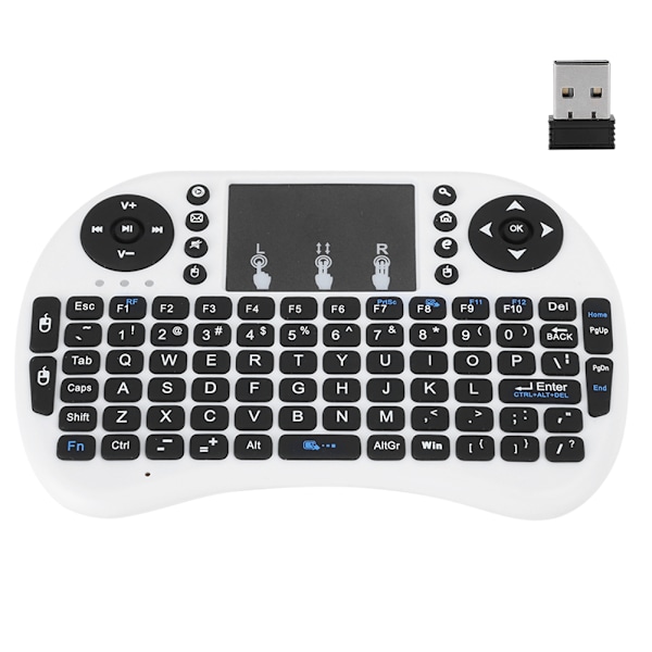 Mini trådlöst tangentbord Flymouse 2.4G Multimedia Touchpad Touching Keyboard Vit
