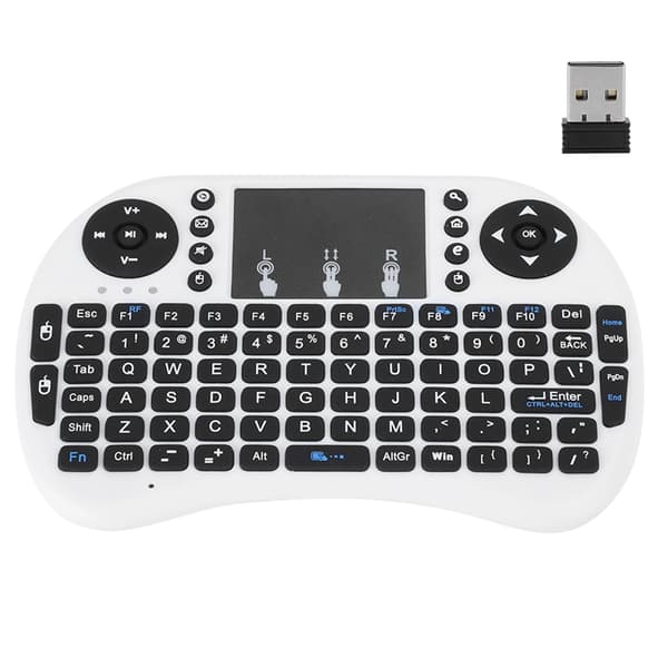 Mini trådløst tastatur Flymouse 2.4G Multimedia Touchpad Touching Keyboard Hvit
