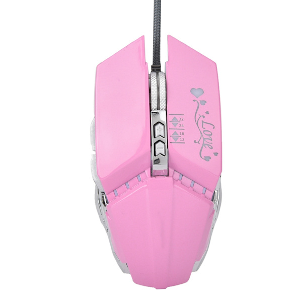 Høj følsomhed Pink Gaming Mus Komfortabel Greb Kablet Gaming Mus