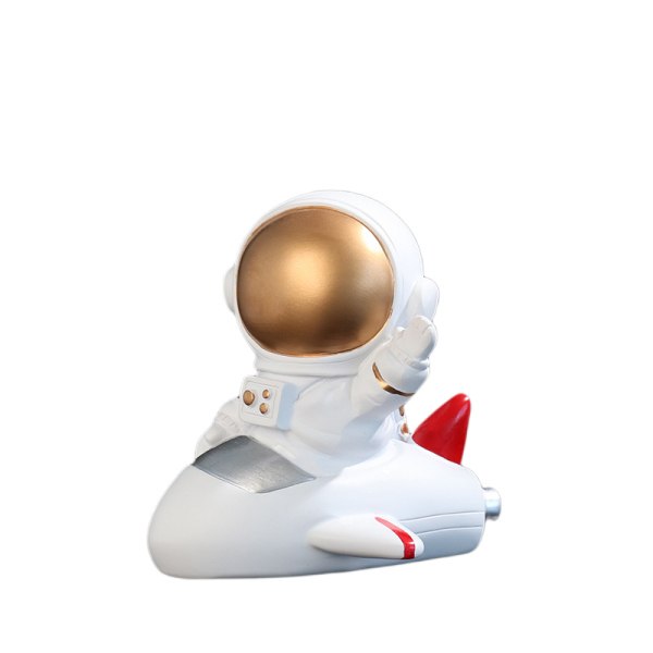 Qinwei Astronaut Spargris Nattljus Creative Spaceman Resin Staty Barn Födelsedagspresent, Sovrum Vardagsrum Skrivbordsdekoration,guld