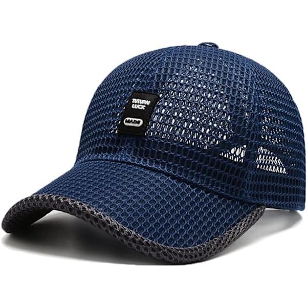 Sommar Mesh Baseball Cap för Män Kvinnor Trucker Mesh Hat Baseball Mössor Utomhus Sport Löpning keps 2-blue