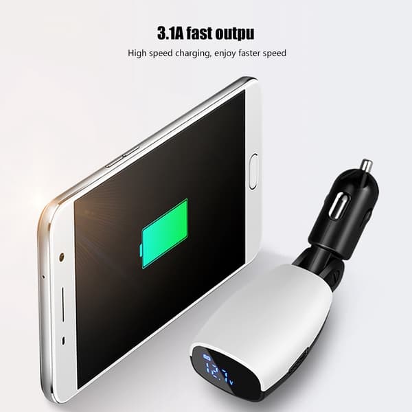 Multifunktionel biloplader 3.1A dobbelt USB LED-display smart biloplader
