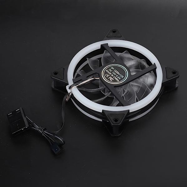 RGB-fläkt Färgglad Färgväxlande Chassifläktar Skrivbord Dator Kylning Aurora Tyst 12cm(Aurora Färgglada Ljus Förpackning Skruvar )