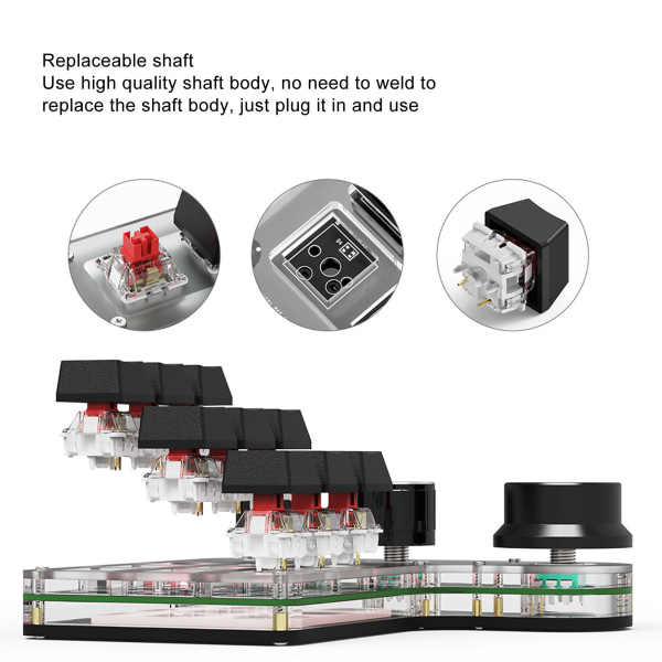 Enhånds makro mekanisk tastatur RGB Mini Wired USB OSU 9 taster USB Mini Macro Gaming Keypad til computer