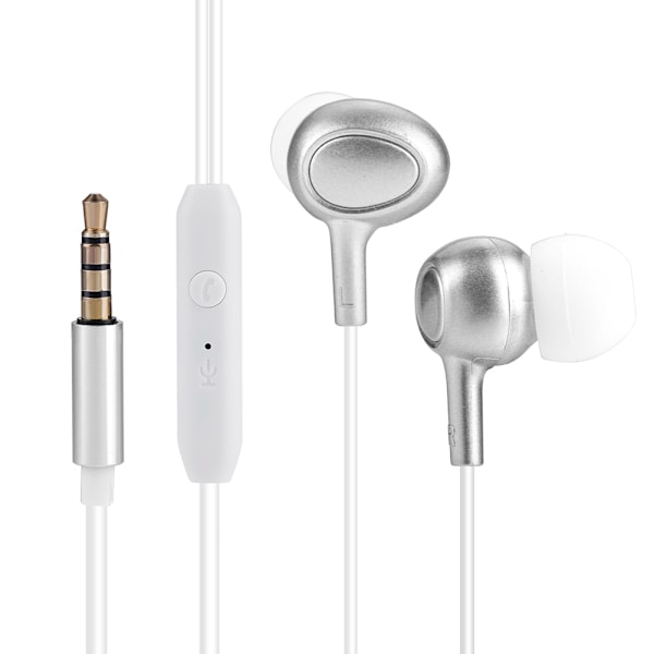 Sport Hands-free noise cancelling Earphones Wired In-ear Stereo Deep Base Headphone White