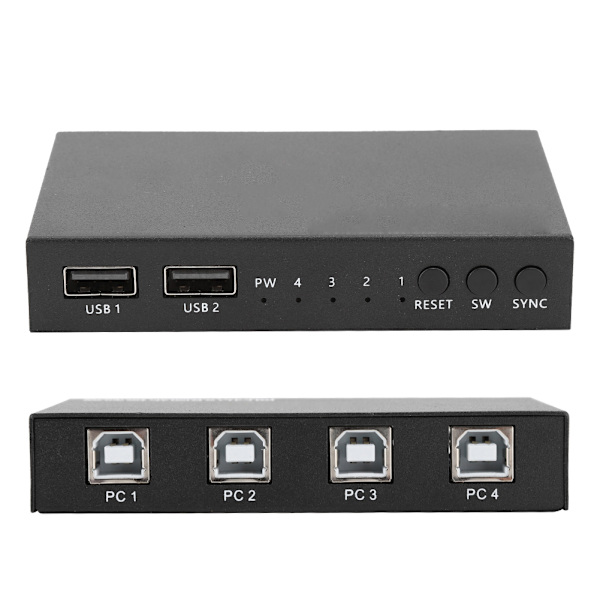 AM-KM402 USB2.0 Fyra portars tangentbord och mus synkron styrenhet för Windows Linux