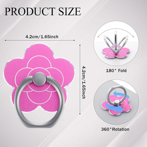 2 st telefonringhållare stativ mobiltelefon blomma finger ring grepp stativ metall universellt kompatibla tillbehör med smartphone, mobiltelefoner 2pcs Silver