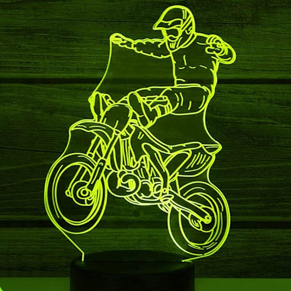3D Motorcykel Bil Natlys Bordsklampe Optisk Illusion Lamper 7 Farve Skiftende Lys LED Bordlampe Julegave Hjem Kærlighed Fødselsdag Børn Børn Gave