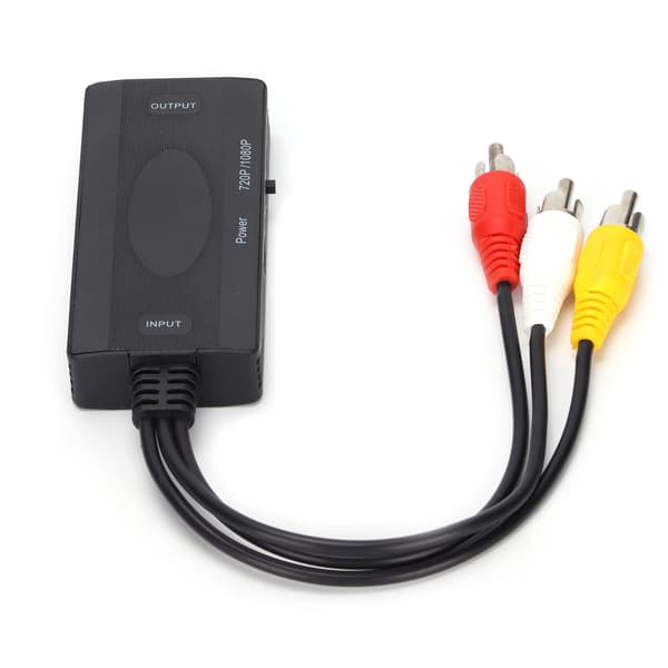 HighDefinition Konverter Audio Video til HighDefinition Multimedia Interface CVBS Adapter til TV VHS VCR DVD(Sort )