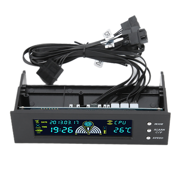 Datamaskin 3-vifters hastighetskontroll CPU/HDD/SYS temperaturkontroll LCD frontpanel 5.25in STW‑5023