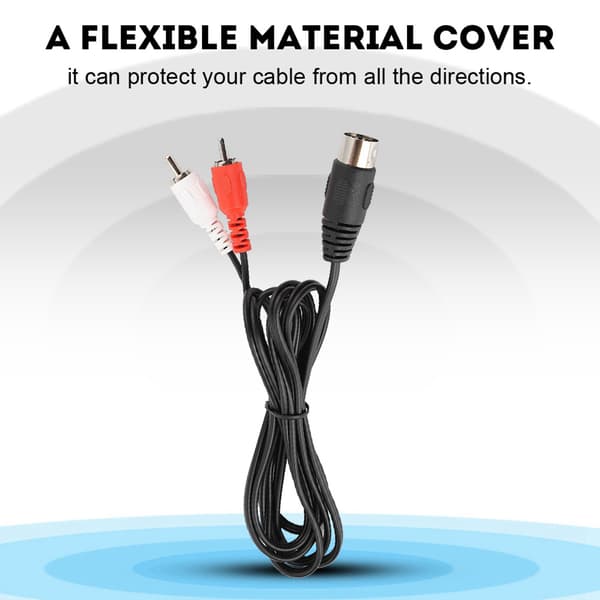 1,5M DIN 5PIN hann til dobbel 2RCA hun kabel lydutstyr oversettelseskabel