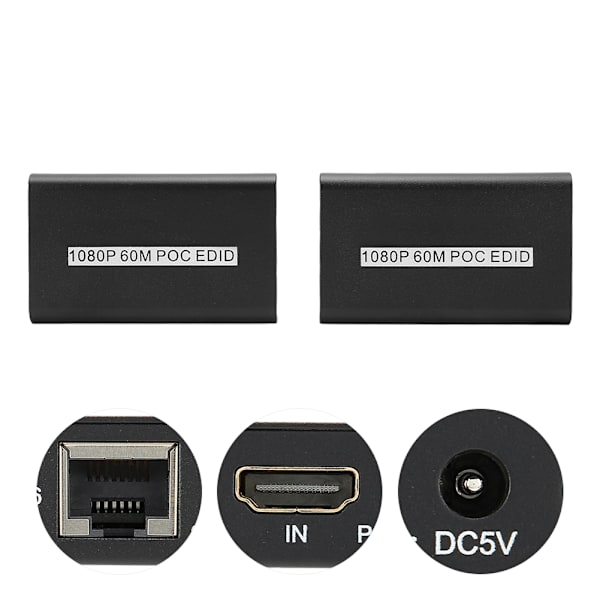60M HD Multimedia Interface enkelt kabelforlænger HDMI netværksoverførsel 1080P EDIDAU stik