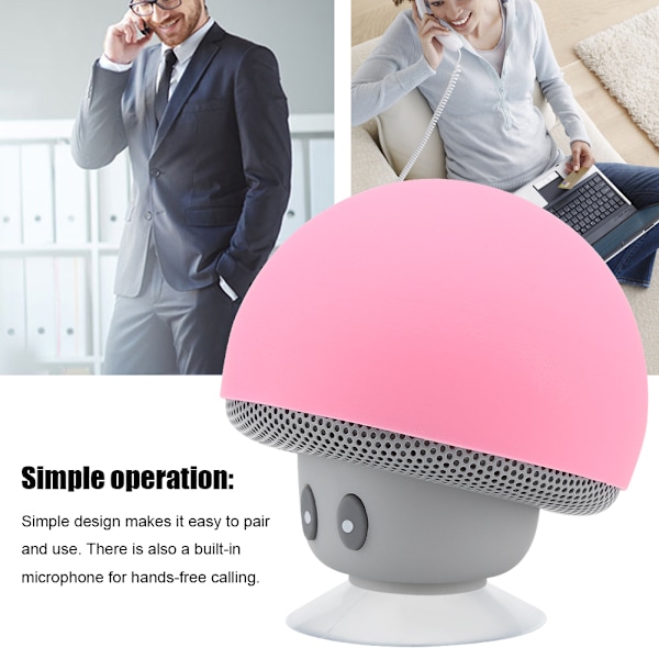Mini Bluetooth -langaton kannettava sieni kaiutin subwoofer imukupilla (vaaleanpunainen)