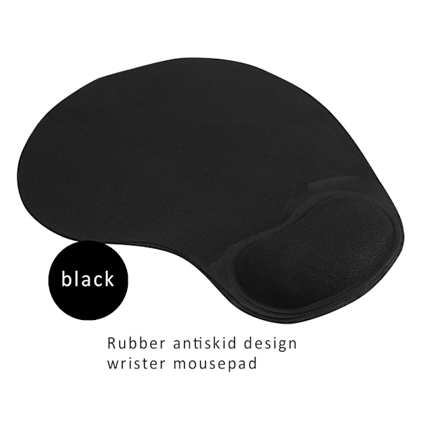 Antislip Musmatta Ergonomisk Design Handstöd Svart Färg Antiskid